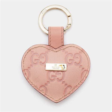 gucci heart guccissima key chain